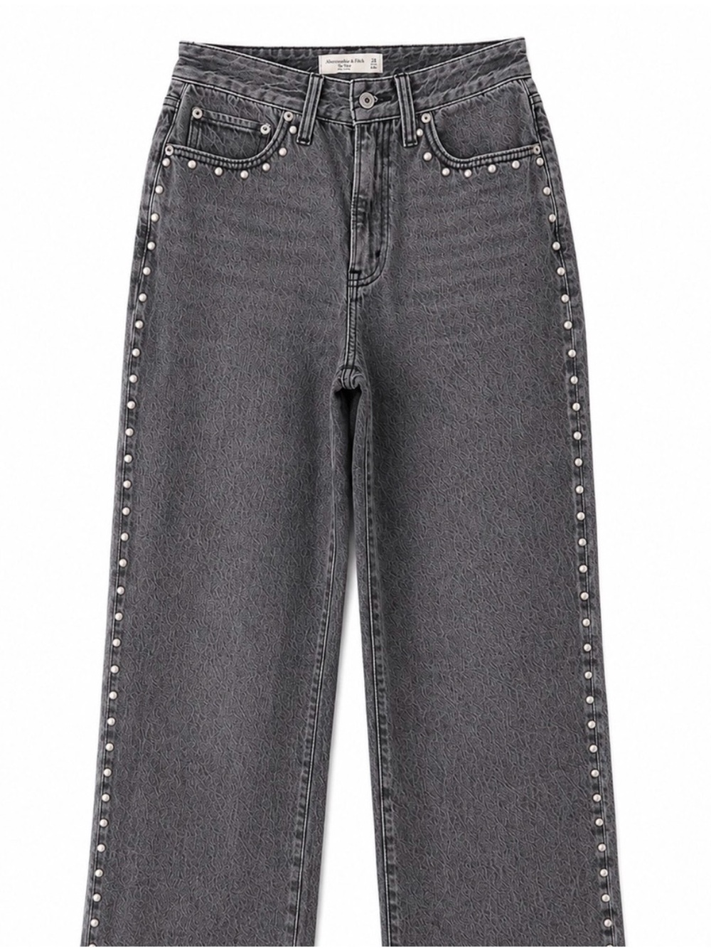 Abercrombie and fitch curve love short grey studded jeans